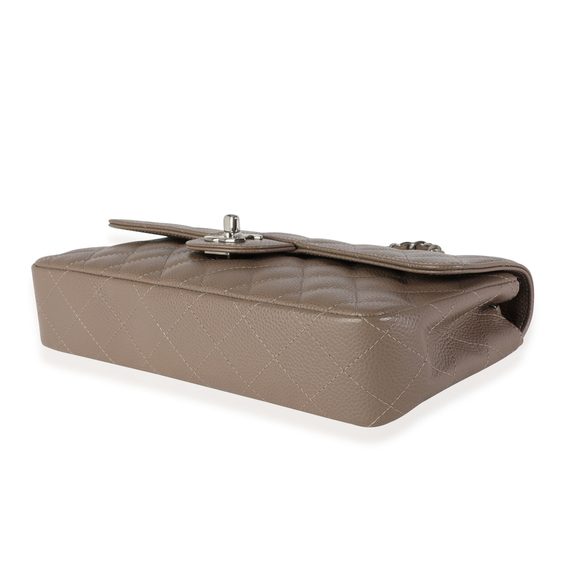 Chanel Taupe Caviar Quilted East West Single Flap Bag - Picture 7 of 8